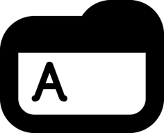 File Folder With Letter A Outline Icon Svg Set, Free Vectors File